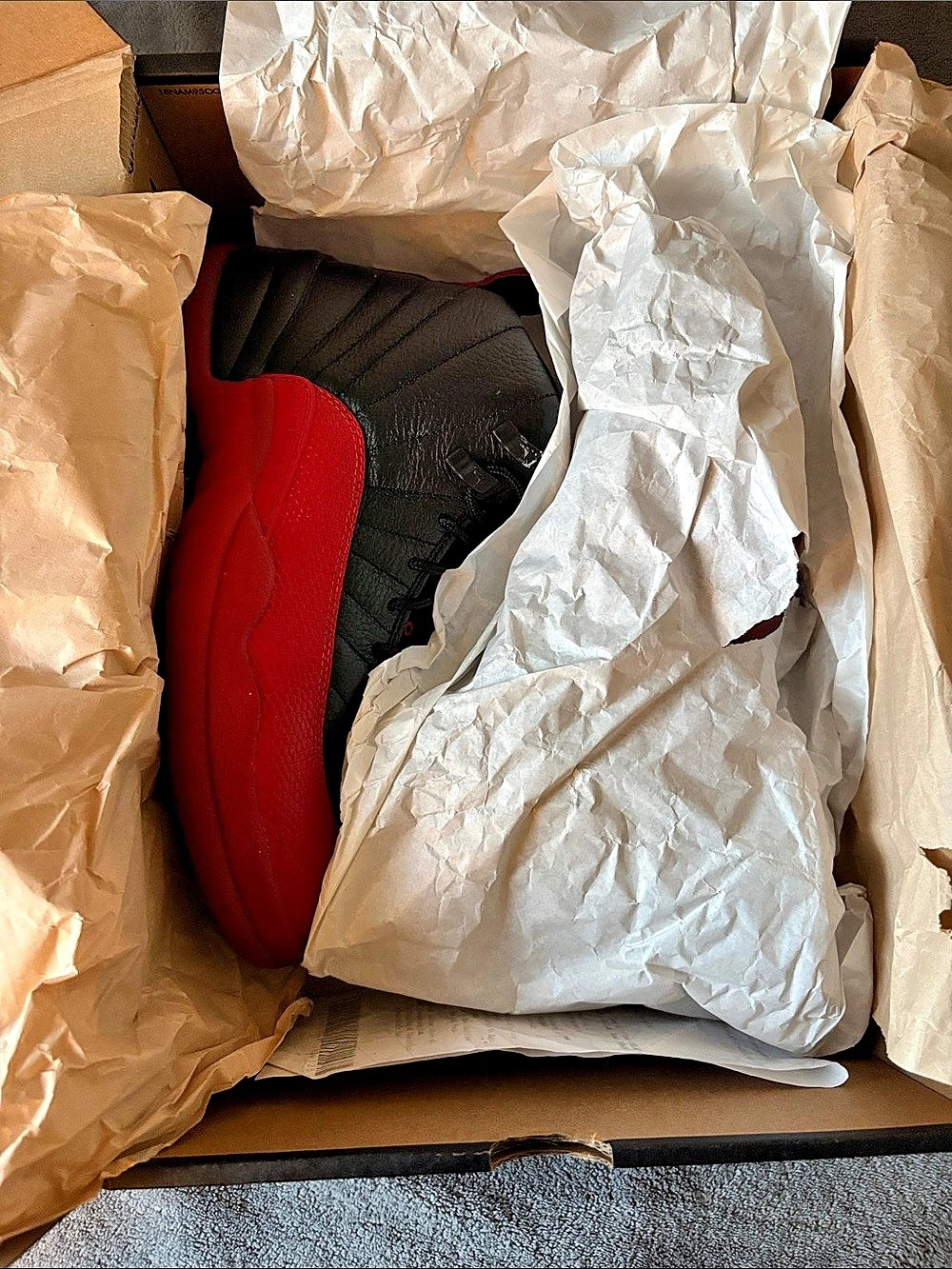 Jordan Air Jordan 12 Retro "Flu Game" Sneakers Black & Red US 9